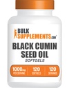 BulkSupplements.com Black Cumin Seed Oil Softgels - Black Cumin Seed Oil 1000mg - Gluten Free, 1 Softgel per Serving, 120 Počet (balení po 1)
