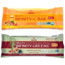 Infinity Green Bundle, 1 box Green Superfood Bars (12 Pack), 1 Box Organic Vitamin C Snack Bars (12 Pack)