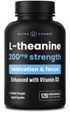 NutraChamps L- Theanine 200mg Kapsle 124; Double-Strength L- Theanine Liquid s vitaminem D3, Organic Coconut Oil PHAR124; Podporuje Mood, Food, Stress Relief 124; pro děti a dospělé 124; 120 Vegan Kapsle