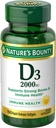 Nature 's Bounty Vitamin D, podporuje imunitní zdraví a zdraví kostí, 2000IU Vitamin D3, 150 Softgels