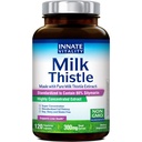 Vrozené Vitality Organic Milk Thistle Dodatek, 300mg Extract, 80% Silymarin Flavonoids, Jaterní zdraví, Detox & Cleansing, Made in USA, Non- GMO, 120 Veggie Kapsle