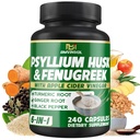 BMVINVOL Psylium Husk Fiber Supplement with Fenugreek, Apple Cider ocet, Turmeric, Ginger, Black Pepper- Digestion Health Support - 240 Kapsle