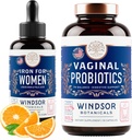 WINDSOR BOTANICALS Vaginální probiotika a tekuté železo doplněk ženské podpory zdraví Bundle