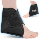 Hilph Ankle Ice Pack Wrap pro otoky, opakovaně použitelné gelové studené balení pro Ankle Spreined, teplá studená komprese pro chirurgické zotavení, plantážní fasciitida, bolest nohou pomoc, otok, Achilles Tendonitis, černá