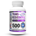 MAAC10 Trans Resveratrol 500mg dodatek (Mikronizované farmaceutické stupně 99% čistý Trans- Resveratrol Extract + BioPerine pro vyšší absorpci) (2X 250mg Kapsle 60ct)