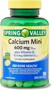 Jarní údolí vápník plus vitamin D3 150 Mini Softgels 124; doplněk vápníku 124; vápník Mini softgels 124; vápník 600 mg s vitaminem d3 hamber 124; uhličitan vápenatý 600 mg, 150 Mini softelů +