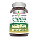 Amazing Applicas Echinacea s Goldenseal dodatek 124; 450 Mg CLANE124; Veggie kapsle 124; Non-GMO CLANE124; gluten Free CLANE124; Made in USA (1 balení, 250 Počet)