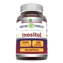 Amazing Applicas Inositol 500 mg 200 Kapsle Dodatek 124; Vitamin B8 CLAS124; Non- GMO CLAS124; Gluten Free CLAS124; Made in USA
