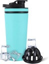 Ice Shaker Izolated Stainless Steel Shaker Lahvička 124; 26oz, Mint Yound124; Zima pro 30 + Hodiny Yound124; Izolated Cup with Twist- on Agitator You124; Odor- Free Bottle for Protein Shakes, Water, Smoothies, Cocktails