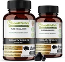 Premium Himalayan Shilajit Kapsle z Potent Shilajit Bohaté v Trace Mineral & Fulvic Acid High Altitude Sourcing. Extrahované Tradičně AllNatural NonGMO No Stearate No Rice Flour (Balení po 2)