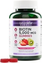 NatureWise Biotin Gummies - Podporuje zdravé vlasy, kůži a silné nehty - Vitamin B7 5000mcg - Přírodní krása - Strawberry-Kiwi Flavor - Vegan, Non- GMO, Lepek zdarma - 60 Počet [30 Day Supply]