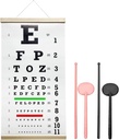 Snellen Eye Chart, Eye Chart, Snellen Eye Experiment Snellen Eye Chart Pocket Eye Exam Kit s roztomilou oční obklady 20 Nohy Optické Oko Test Volně použitelné Dřevěný rám Canvas Oční graf pro děti a dospělé