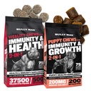 Bully Max Vitality Dog Chews and Puppy Soft Chews Bundle for Total Support with Daily Vitamins for Puppies and Adult Dogs - Including Imunity, Joint, Skin, Coat, Digestion, and Development Support