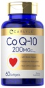 Carlyle CoQ10 200mg Softgels CLAS124; 60 Počet CLAS124; s Black Pepper CLAS124; Enhanced Absorption CLAS124; Non- GMO, gluten zdarma dodatek