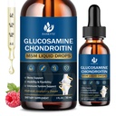 (2 Pack) Glucosamine Chondroitin MSM Liquid Drops, High Absorption, Antioxidant, Imunitní, Kostní podpora, MSM dodatek pro muže a ženy, Vegan, Sugar- Free, Malina Flavor, 1 Fl Oz
