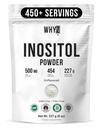 Myo-Inositol Powder 8oz, Natural Myo Inositol dodatek pro ovariální podporu, plodnost a hormonální rovnováhu, čistý Inositol Powder, Myo-Inositol dodatek pro energii, zdraví mozku, 454 Služeb