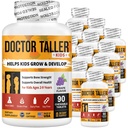 NuBest Doctor Taller Kids - Podpora síly kostí s multivitamíny, Multiminerály, vápník - Premium Formule pro věky 2 až 9 - Grape Flavor - 12 balení 124; 18 Měsíce Dodávka