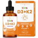 NutraChamps Kids Vitamin D 3 K2 Drops, Vitamin D3 & K2 MK-7, Tekutý vitamin D pro děti 1000 IU, Zdravé kosti, Srdce a imunitní systém, Supplement cukru zdarma pro Toddlers, 300 Služeb