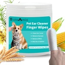 TroisAmis Pet Ušní čisticí prst Wipes for Dog and Cat, Thick Dog Uar Cleaner Wipes with Gentle and Natural Ingredient, Odstranit Earwax, Debris- Sooth & Deodorize- Relieve Uar Itch & Inflammation -50 Count