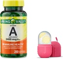 Jarní údolí Vitamin A Softgels, 2400 mcg, 250 Počet, a Dárkový Ledový Roller pro tvář
