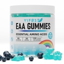 EAA Gummies 120 Gummies (Blue Raspberry), Essential Amino Acids - All 9 Essential Aminos (EAA) and All Branched- Chain Aminos (BCAA), Non- GMO, Gluten Free, Vegetarian Friendly