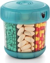 Extra velký doplněk Pořadatel s XL 7 Velké kompartmenty, TPU Soft Lid snadné zatížení a používat Pill Dispenser, 1 měsíc Jumbo Vitamin Holder Medicine Storage