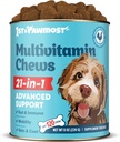 21-in-1 Dog Multivitamin - Dog Vitamíny a doplňky pro seniory psů a štěňata - Multivitamin pro psy pro pleť, kabát, srdce, imunitní podpora - Pes Multivitamins Žvýkací Žvýkací nástroje pro společnou podporu -120ks