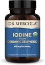 Dr. Mercola jód z Organic Seaweed, 650 mcg Per Serving, 30 Servings (60 Kapsle), Dietní dodatek, štítné žlázy a podpora energie, Non- GMO, USDA Organic