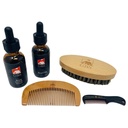 G.B.S Všechny přírodní vousy Grooming Set - zahrnuje dřevěné vousy Comb, cestovní vousy kartáč, a knír Comb - ideální pro jakoukoliv vlasovou texturu