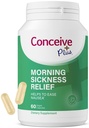 CONCEIVE PLUS Morning Nemoci Relief - Čisté sušené zázvorové prášek - Úleva od nausea, Motion & Stomach Discomform během těhotenství - Esenciální pro očekávání matek - Non- GMO - 60 Veganské kapsle