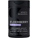 Sportovní výzkum Black Elderberry se zinkem, Vitamin C, & Vitamin D, Imunitní podpora doplněk pro dospělé, 60 Kapsle