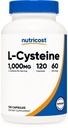 Nutricost L- Cysteine 1000mg, 120 Kapsle - Non- GMO, gluten zdarma dodatek, 500 mg na kapslí