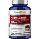 NusaPure Magnolia Bark 20: 1 Extract, 250 mg Ekvivalentní s 5000 mg 200 Veganských kapslí Non- GMO