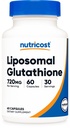 Nutricost Liposomal Glutathione dodatek 60 Kapsle, 720 mg Per Serving - Vegan, GMO- zdarma, 30 Služebních