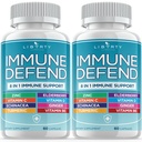8 v 1 Podpora imunitní obrany, Imunity Vitamíny doplněk Booster se zinkem 50mg, Vitamin C Elderberry Vit D3 5000 IU, Kurkumin a zázvor, Echinacea - alergická úleva pro dospělé děti (2 Pack)