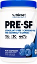 Nutricost Stimulant Free Pre- Workout, 30 Servings (Blue Raspberry) - kofein zdarma, Non- GMO, gluten zdarma
