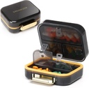 Toplive 7 Kompartments Portable Pill Organizátor Travel Medicine Pill Organizátor, Moisture Proof Little Pill Pouzdro Pocket Pill Holder Daily Pill Container Box for Fish Oil Vitamins, Black