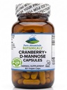 Čisté horské botaniky Cranberry D Mannose Kapsle - 60 Kosher Vegan Caps - 1000mg D Mannose s brusinkovým koncentrátem Plus Vitamin C