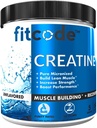 Fitcode Creatin Monohydrát 5 gramů čisté mikronizované Creatin Monohydrát pro budování svalů, zotavení, síla & Stamina, Neochucený prášek, 60 Služeb