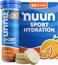 Nuun Sport Electrolyte Tablety s hořčík, vápník, draslík, chlorid & sodík, gluten zdarma & Vegan, Orange, 8 Pack (80 Služební celkem)