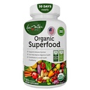 Organické Superfood Zelené Ovoce a Veggies Complex - Dietní dodatek s 14 Zelených a 14 Ovoce & Zelenina s Alfalfa bohaté na antioxidační organické složky Non- GMO 60 Kapsle