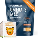Coromega Family Bundle - Omega33 Rybí olej pro dospělé a děti (60 Squeeze Packets) 2400mg / 650mg Omega33 + Vitamin D, 3X Více Absorpce než pilulky, No Fishy Aftertact, Citrus Burst & Tropical Orange