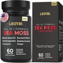 Organic Irish Sea Moss Kapsle: Moss 10500mg Black Seed Oil 6000mg Turmeric 3000mg Ashwagandha 3000mg Bladderwrack 3000mg Burdock Root 3000mg Ginger for Skin Gut Health Superfood 60 Kapsle