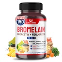 Bromelain dodatek s Quercetin, Zink, Fenugreek, Kurkuma, Zázvor, Black Pepper & Probiotika - Podporuje Digestion, Joint Health & Nutrient Absorpční 124; 150 Kapsle