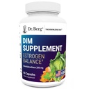 Doplněk Dr. Berg DIM Estrogen Balance - Původní doplněk estrogenu pro ženy s diindolylmetanem pro menstruační příznaky a menopauzu Relief & Black Pepper pro zvýšenou absorpci - 60 Kapsle