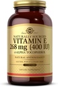 Solgar Vitamin E 268 mg (400 IU) - 250 Softgels - Naturally- Sourced Vitamin E as d- Alpha Tocopherol - Gluten Free, Dairy Free - 250 Servings