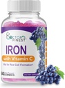 Lékaři Objednávky Železo 10 mg vitamin C Gummies, Vegetariánské GMO-Free gluten zdarma, Velký Ochutnávání přírodní Grape Flavor Gummy Vitamíny, Dietní dodatek, Formace červených buněk, pro dospělé a děti, 60 Gumy