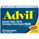 Advil Coated Caplet Pain Reliever a Horečka Reducer Ibuprofen 200mg, 24 Počet