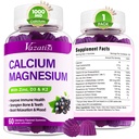 Zinkové gumy vápníku s vitaminem D3 a K2, vysokou absorpcí Glycinátu hořečnatého Draslík pro imunitu a svalovce, Vegan Elderberry Flavor 60 Gumy