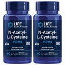 Life Extension N- Acetyl- L- cystein (NAC), Imunitní reakce, Respirační zdraví, Zdraví jater, NAC 600 mg, antioxidant Defense, Free radikály, Easy to Absorb - Two Pack x 60 Kapsle